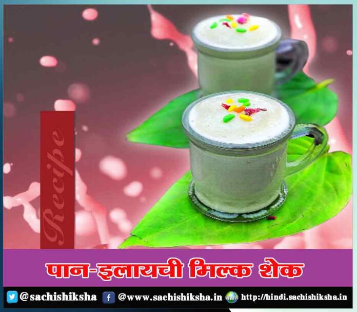Paan Elaichi Milk Shake Recipe in Hindi